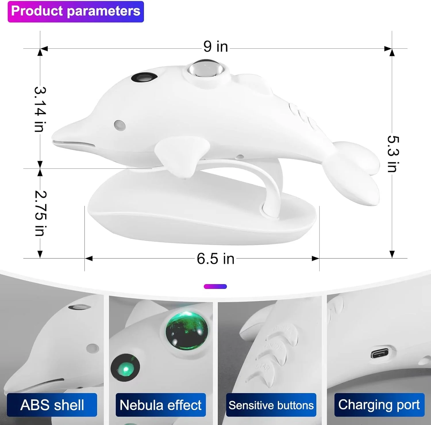 پروژکتور کهکشانی ستاره ای FESTIVE LIGHTS - چراغ خواب LED با رنگ/روشنایی قابل تنظیم به همراه کنترل از راه دور، 23.1 سانتی متر x 12.2 سانتی متر x 13.2 سانتی متر - ایده آل برای اتاق خواب کودکان، اتاق نشیمن