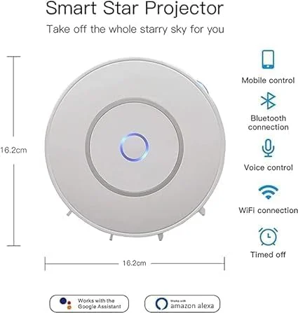 پروژکتور کهکشانی ستاره ای هوشمند با نقاط نور متحرک و سحابی LED رنگارنگ، لامپ پروژکتوری ستاره ای وای فای با قابلیت کنترل از طریق اپلیکیشن (مشکی) پروژکتور کهکشانی ستاره ای هوشمند با نقاط نور متحرک و سحابی LED رنگارنگ، لامپ پروژکتوری ستاره ای وای فای با قابلیت کنترل از طریق اپلیکیشن (مشکی)