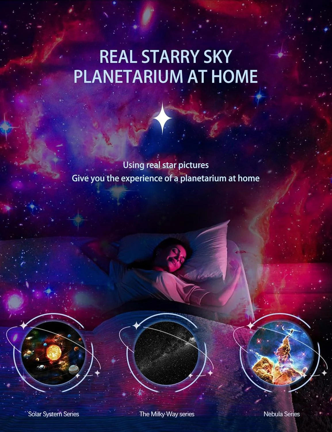 چراغ پروژکتور LED مینی ستاره شب، چراغ پروژکتور کهکشان کروی، چراغ خواب پروژکتور ستاره ای برای اتاق خواب، سبک سیاه و سفید چراغ پروژکتور LED مینی ستاره شب، چراغ پروژکتور کهکشان کروی، چراغ خواب پروژکتور ستاره ای برای اتاق خواب، سبک سیاه و سفید