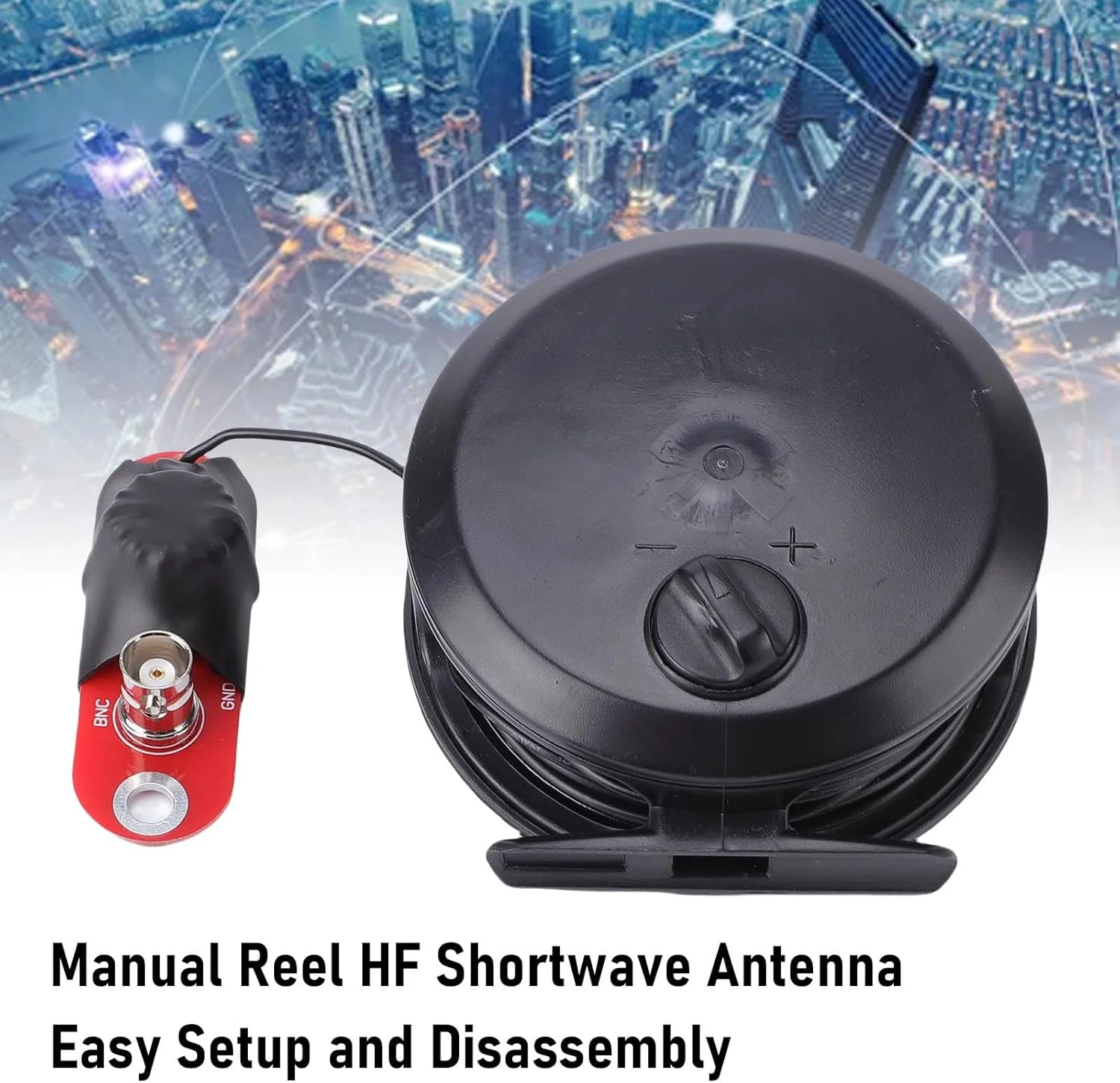 آنتن قرقره ای دستی عمومی، آنتن هندلی قابل حمل با SWR پایین، باندهای 40M 20M 15M 10M، انتقال سیگنال قوی، ساختار فلزی برای استفاده در فضای باز، ایده آل برای عملیات سریع میدانی، HF