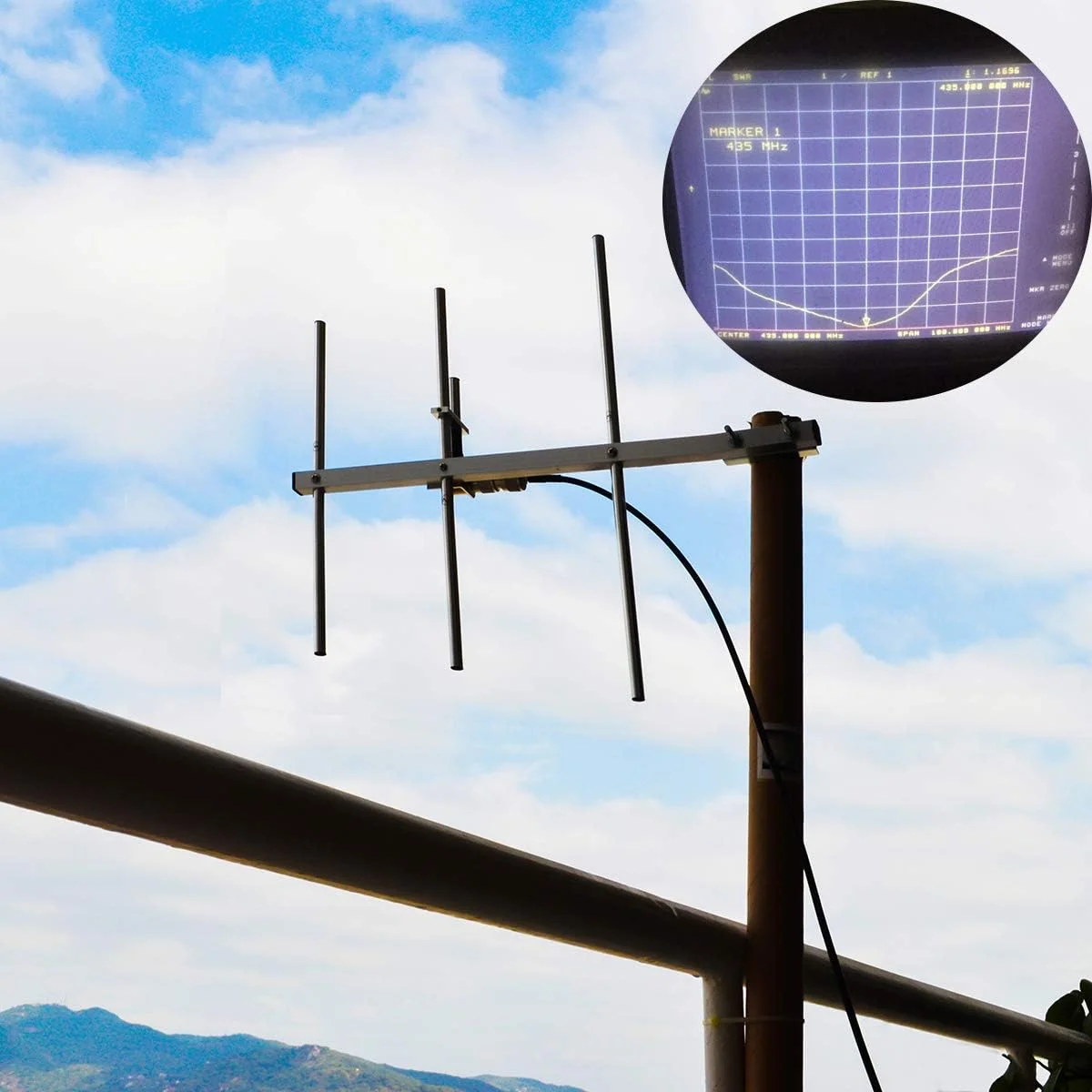 آنتن یاگی HYS با توان 7dBi - باند پهن UHF 400-470MHz 70CM برای گیرنده و فرستنده های موتورولا، آیکوم، میدلند و یائسو