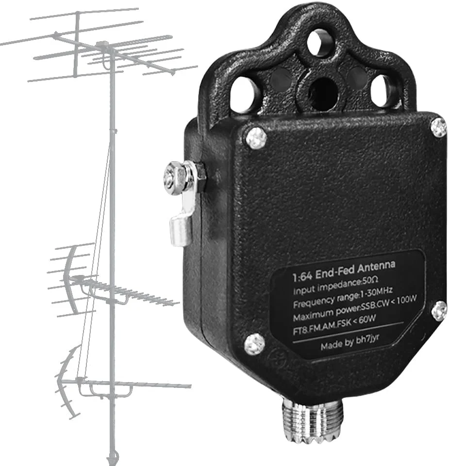 Generic 1:64 Balun End Fed Antenna 4-Band 8-Band Portable HF End Fed Antenna 1MHz To 30MHz for Outdoor