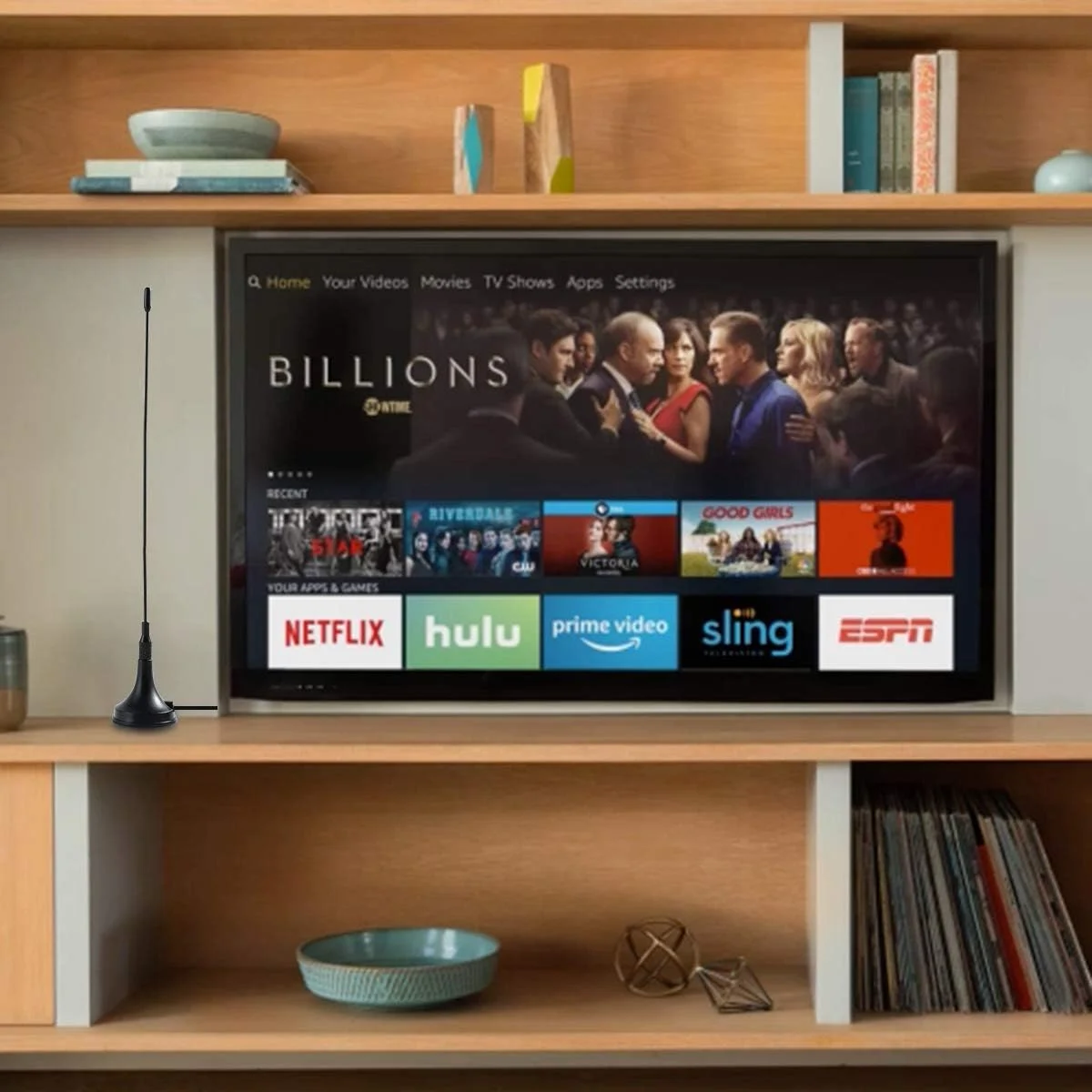 آنتن تلویزیون قابل حمل استیکی داخلی/خارجی دیجیتال HD Freeview Aerial 5dBi با برد 50 مایل