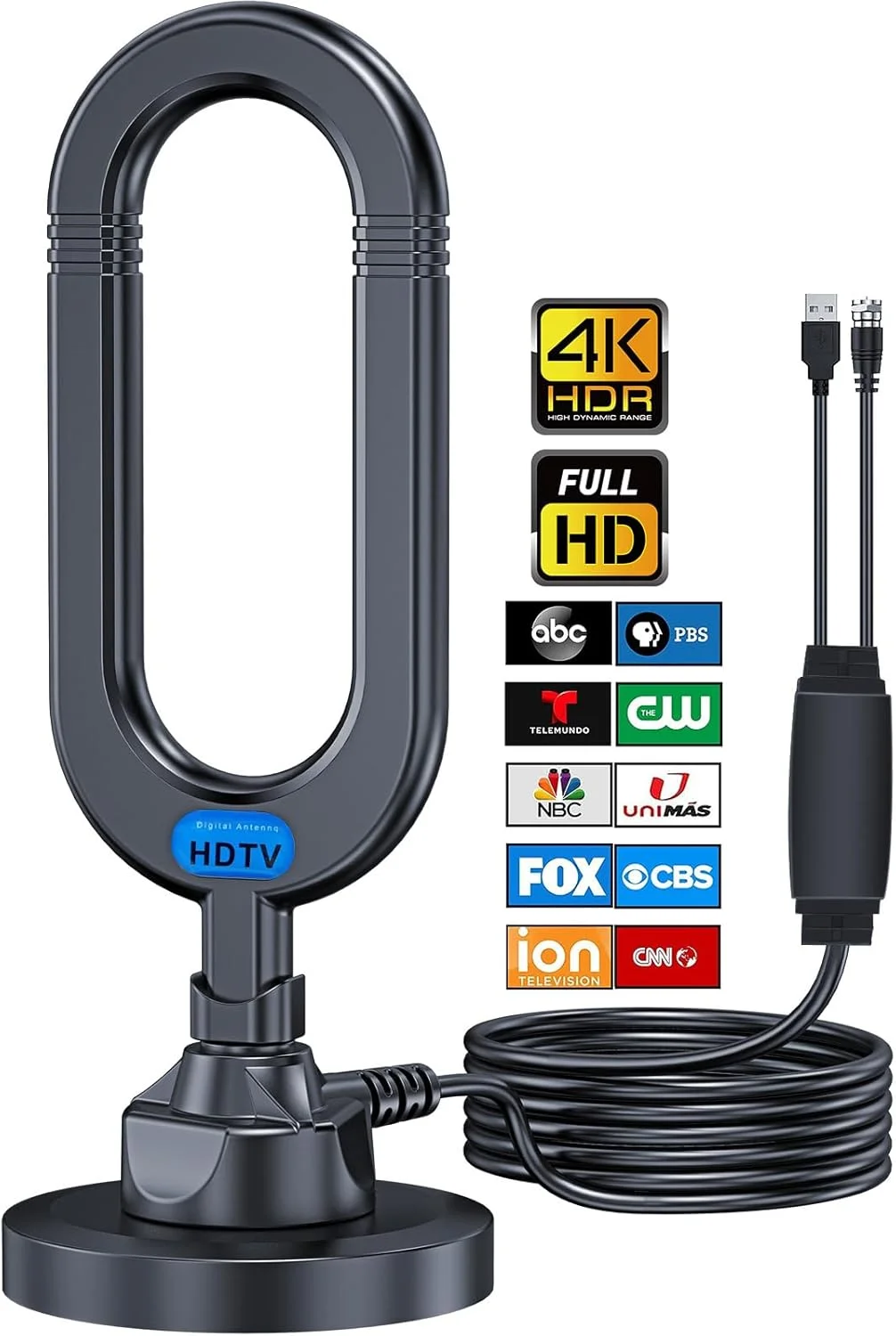 آنتن تلویزیون WUMINGLU برای تلویزیون هوشمند داخلی 2025 4K دیجیتال HDTV با برد طولانی تا 480 مایل برای کانال های محلی داخلی و خارجی