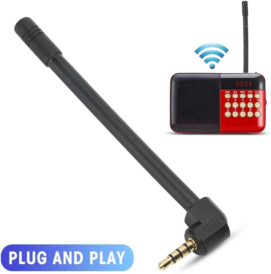 آنتن خارجی رادیو یونیورسال، رابط 3.5 میلی متری، آنتن رادیو، آنتن گیرنده سیگنال صوتی بیرونی، گیرنده سیگنال صوتی بیرونی زاویه راست 90 درجه، گیرنده مینی اسپیکر، برای رادیو FM