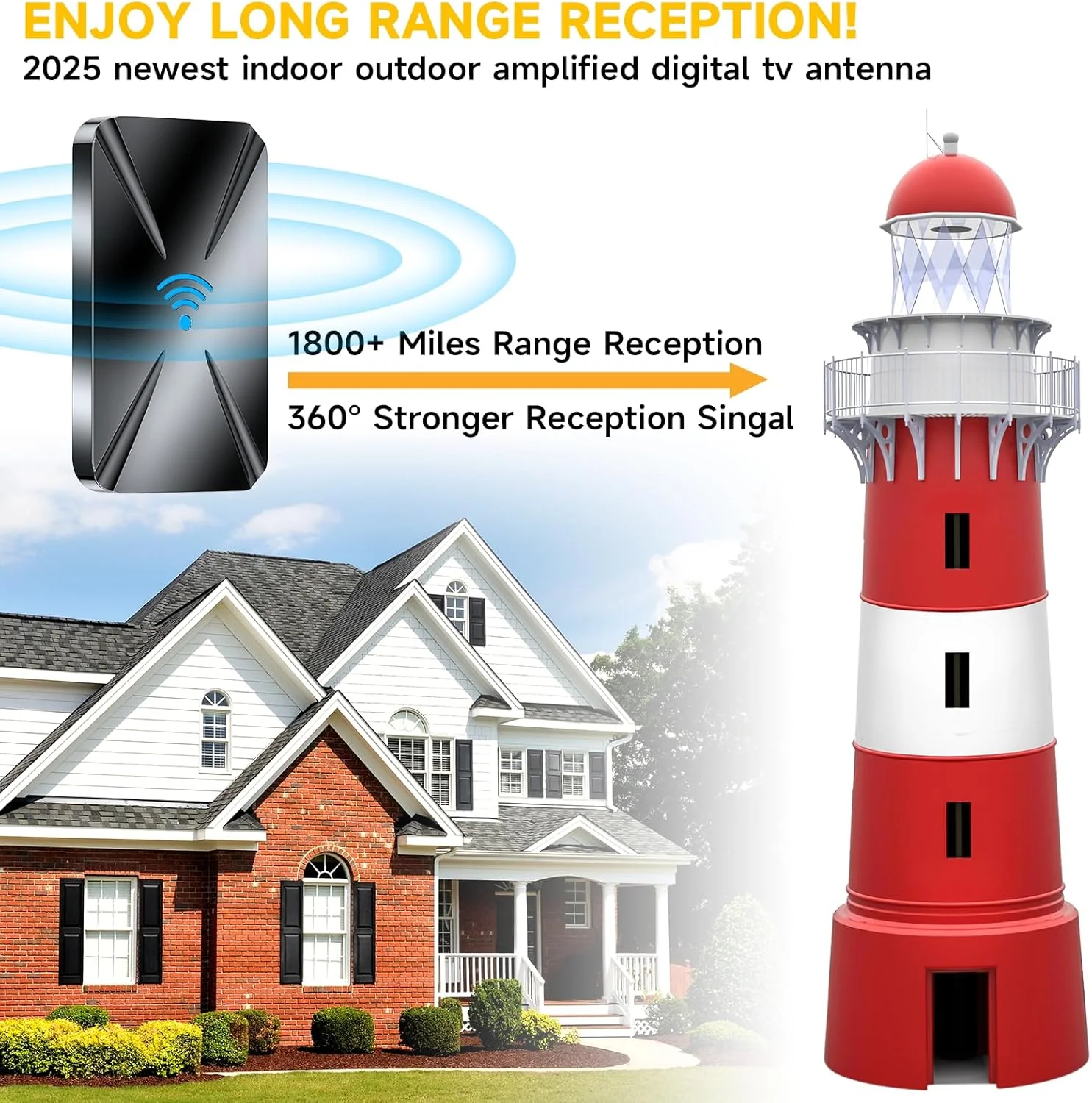 آنتن تلویزیون داخلی ارتقا یافته 2025، آنتن دیجیتال با برد 1800+ مایل برای تلویزیون هوشمند داخلی، آنتن HD برای کانال های محلی با تقویت کننده، پشتیبانی از آنتن خارجی 8K 4K 1080p همه تلویزیون ها - کابل کواکسیال 38FT آنتن تلویزیون داخلی ارتقا یافته 2025، آنتن دیجیتال با برد 1800+ مایل برای تلویزیون هوشمند داخلی، آنتن HD برای کانال های محلی با تقویت کننده، پشتیبانی از آنتن خارجی 8K 4K 1080p همه تلویزیون ها - کابل کواکسیال 38FT