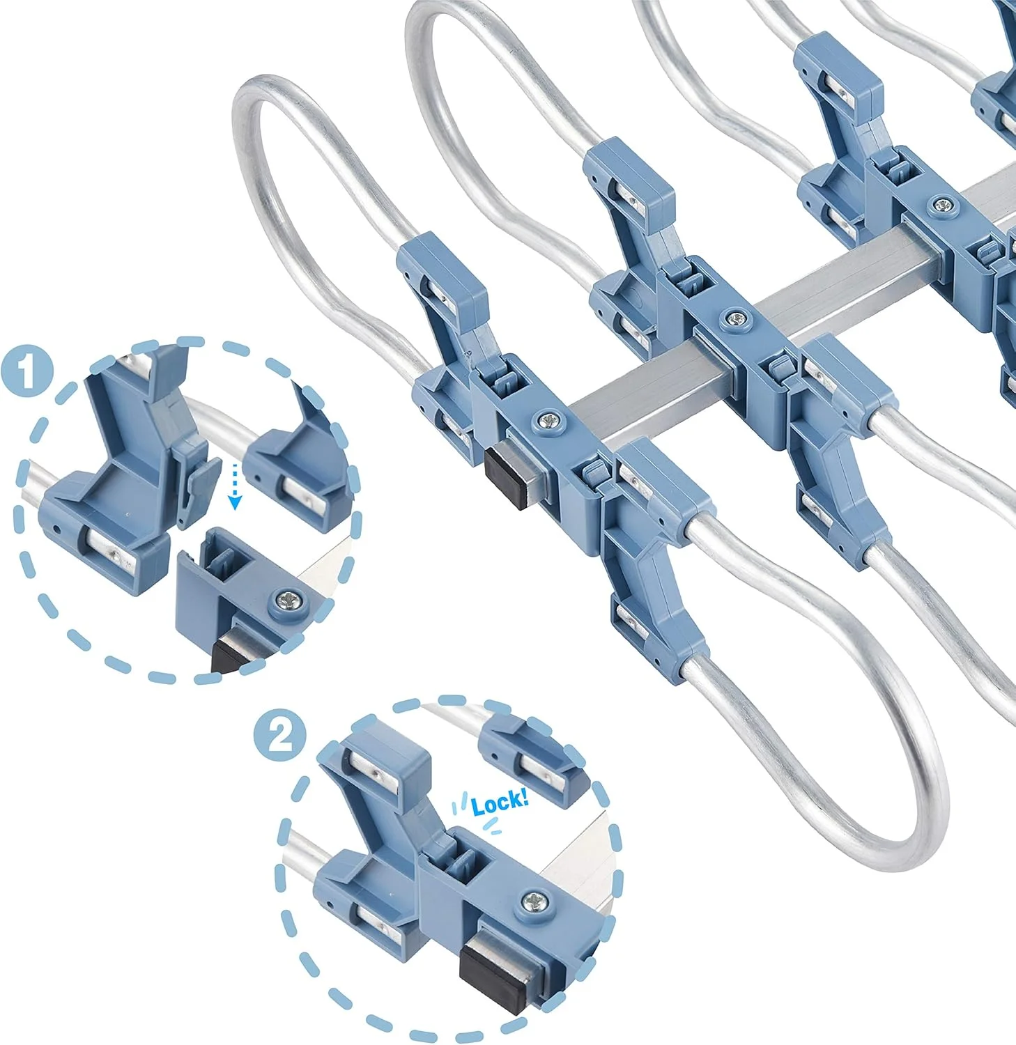 آنتن HDTV بیرونی تقویت شده دیجیتال WA-2608 مدل 2021 به همراه کابل کواکسیال RG6 به طول 60 فوت با قابلیت چرخش از راه دور بی سیم و برد 150 مایل