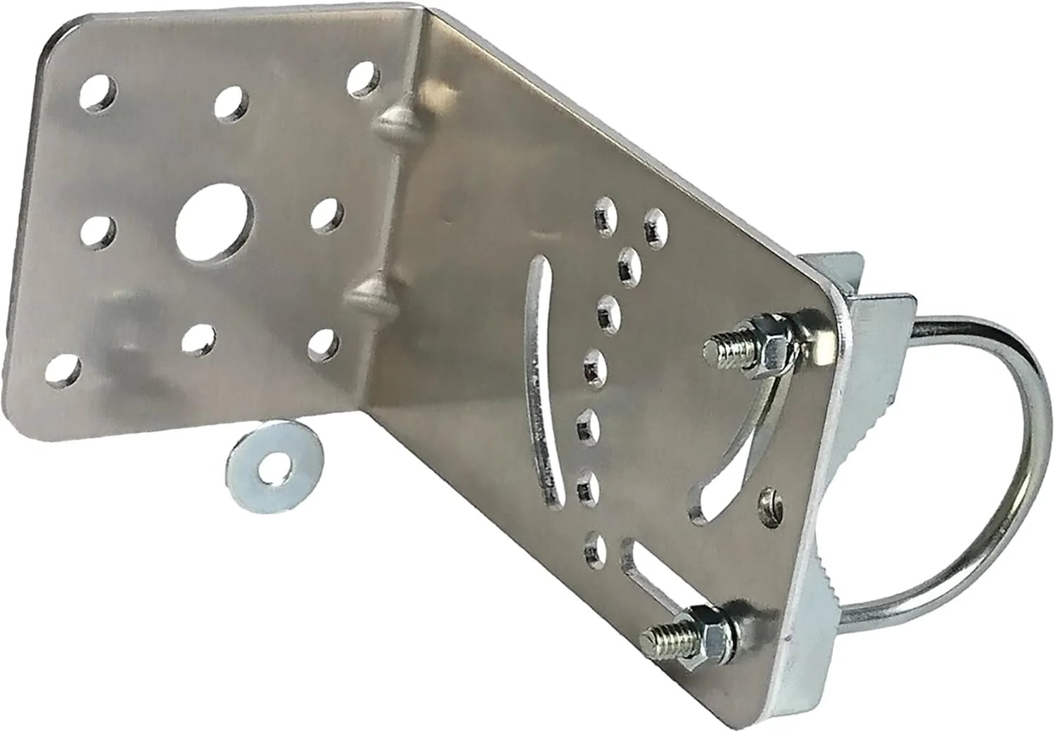 پایه نصب آنتن UngSung با بست گیره میله آنتن به همراه فک V شکل و پیچ U قابل تنظیم برای نصب میله آنتن در فضای باز روی دیوار یا سقف ساختمان (پایه آلومینیومی)