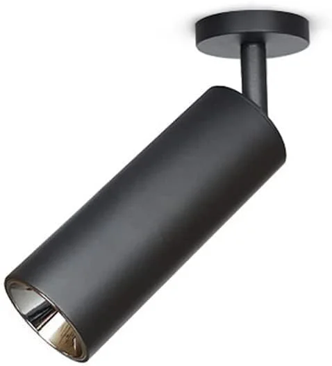چراغ های قوطی نور نقطه ای خلاقانه، چراغ پایین LED نصب شده 7 وات با قابلیت چرخش 360 درجه، چراغ دیوار شوی آلومینیومی مشکی، چراغ سقفی ساده خانگی، چراغ های قوطی LED (رنگ: نور گرم 3000k)