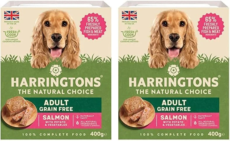 غذای سگ بالغ با طعم ماهی سالمون هرینگتونز 400 گرمی (بسته 2 عددی)