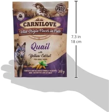کارنیلاو بلدرچین با هویج زرد برای سگ های بالغ (پوچ غذای مرطوب) 12x300 گرم