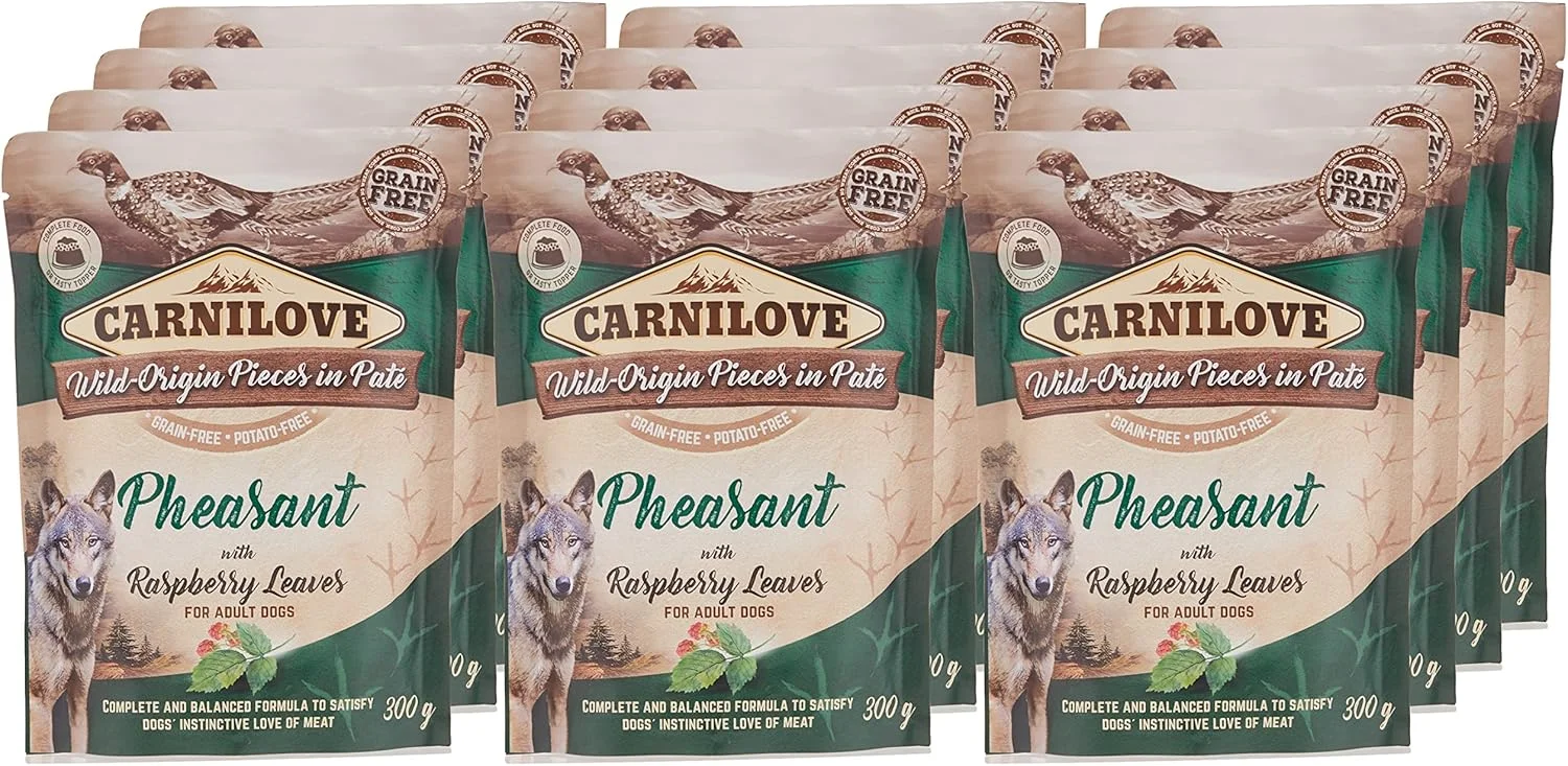 کارنیلاو طعم قرقاول با برگ تمشک مناسب سگ های بالغ (پوچ غذای مرطوب) 12x300 گرم