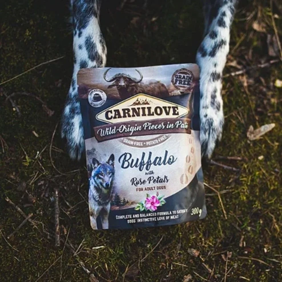 غذای مرطوب سگ بالغ کارنیلاو با طعم بوفالو و گل رز - 300 گرم