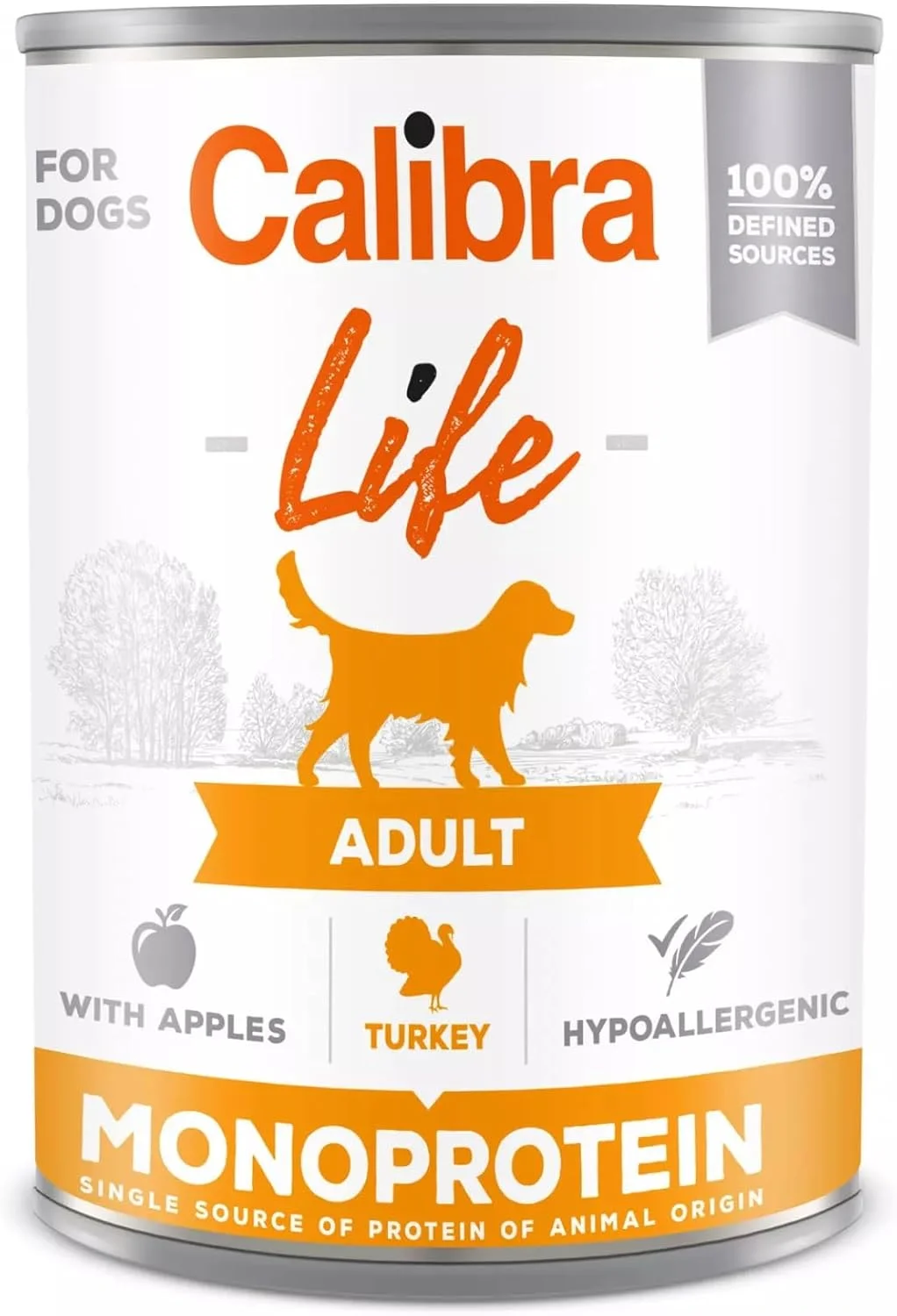 کنسرو غذای سگ بالغ کالیبرا لایف با طعم بوقلمون و سیب 400 گرمی کنسرو غذای سگ بالغ کالیبرا لایف با طعم بوقلمون و سیب 400 گرمی