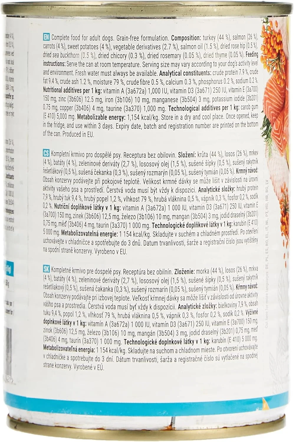 کنسرو غذای سگ بالغ کالیبرا Verve GF با طعم سالمون و بوقلمون 400 گرمی