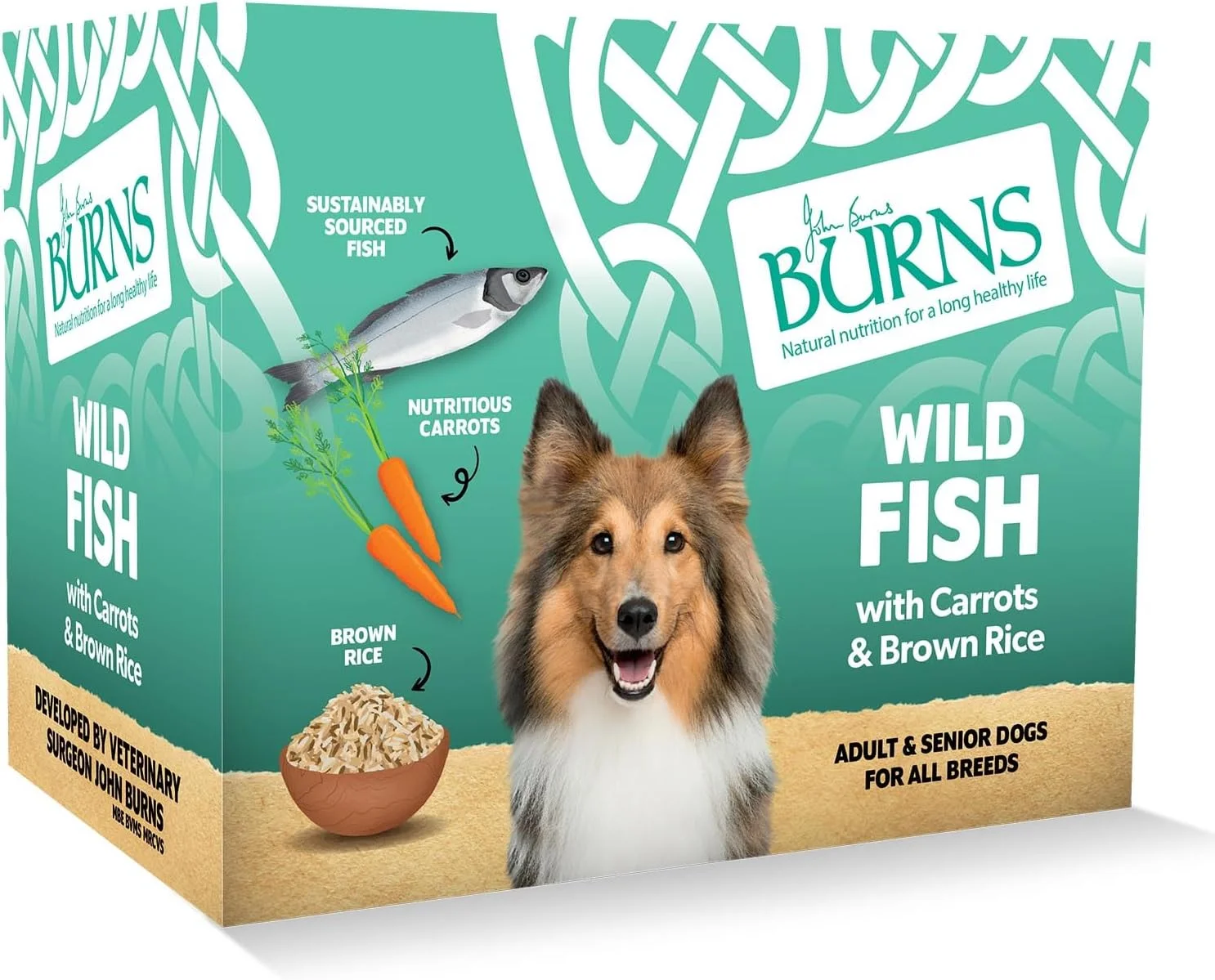 غذای مرطوب سگ برنز با ماهی وحشی، هویج و برنج قهوه ای 395 گرمی