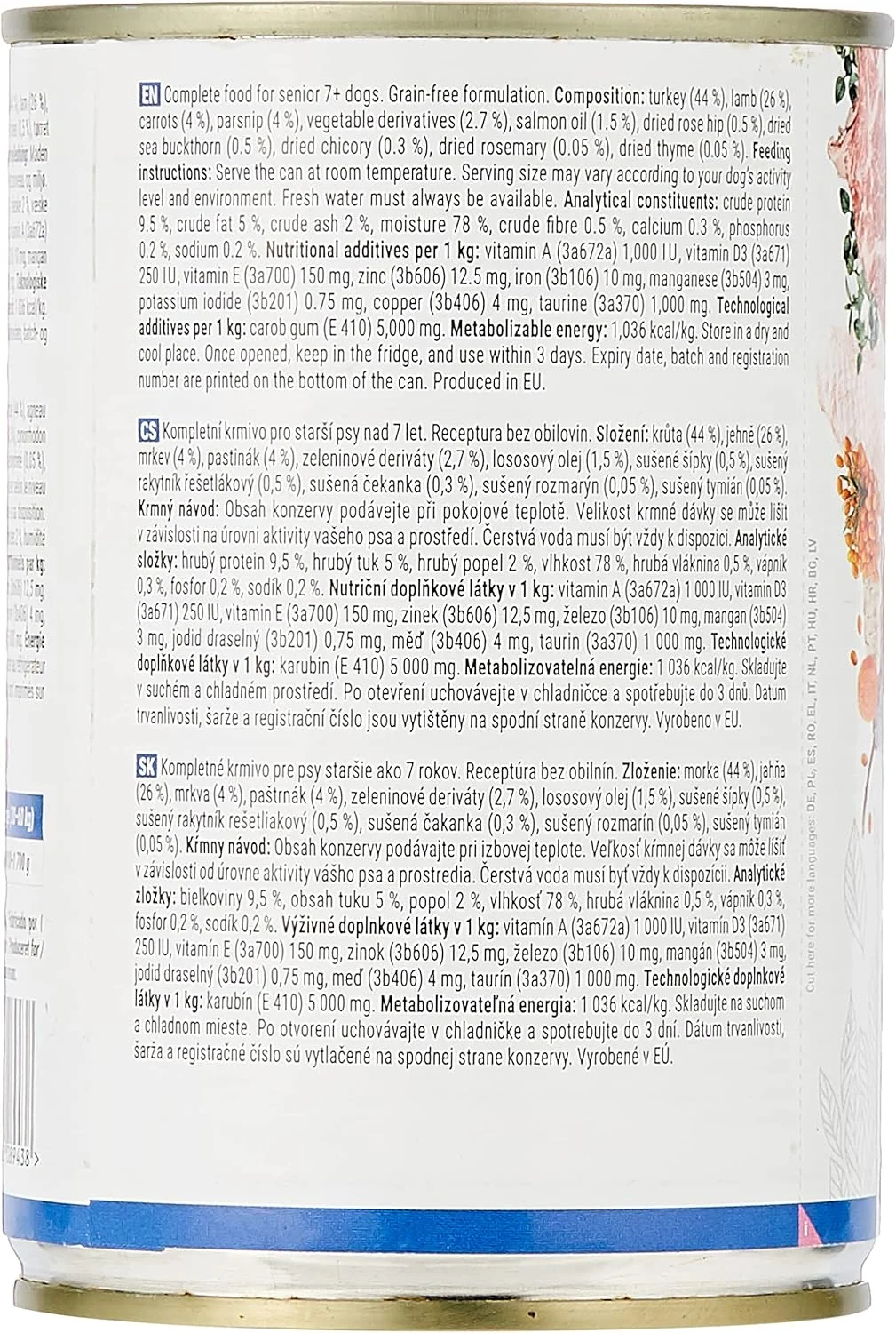 کنسرو سگ کالیبرا Verve GF مخصوص سگ های مسن با طعم بوقلمون و بره 400 گرمی