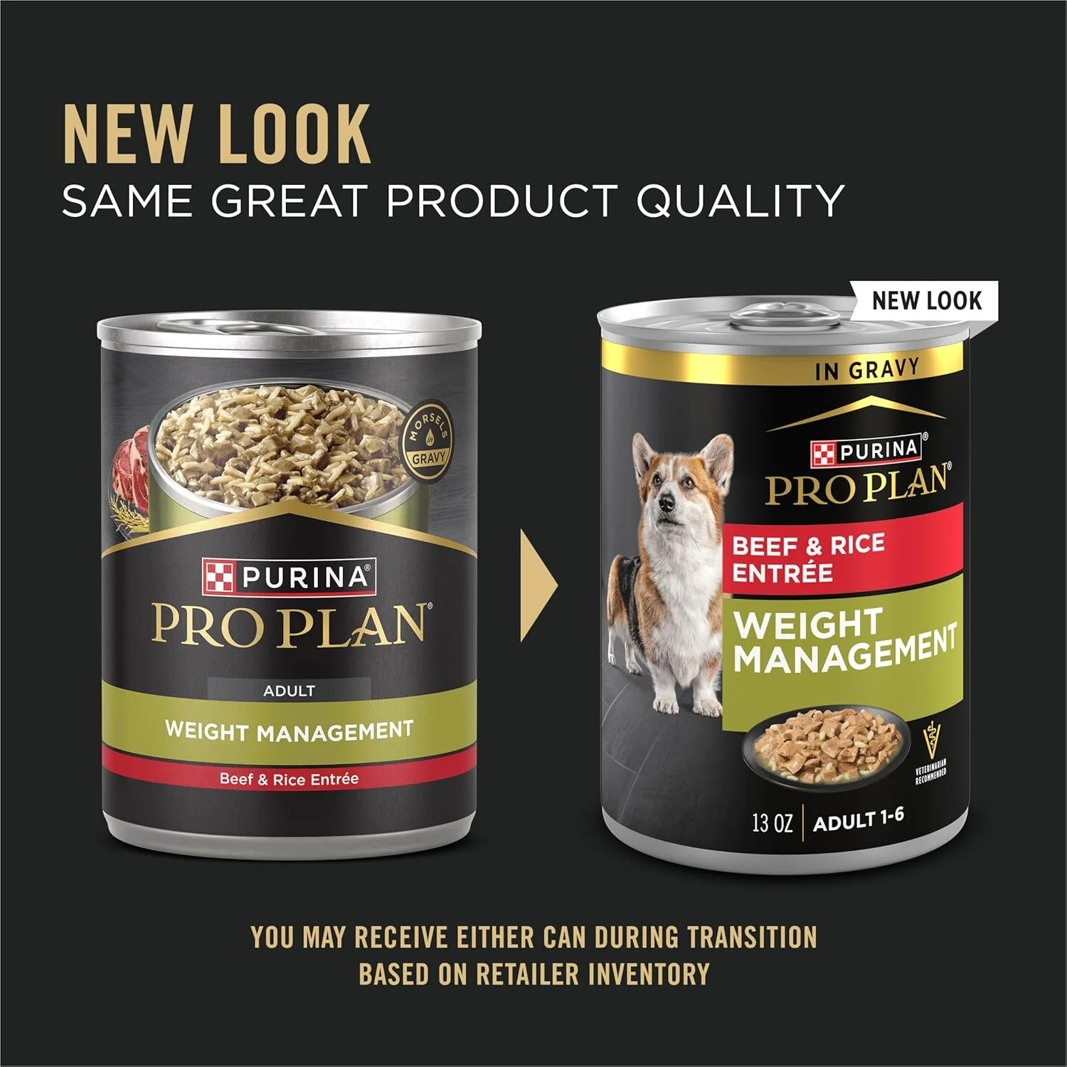 غذای مرطوب سگ بالغ با طعم گوشت گاو و برنج در آب گوشت Purina Pro Plan Weight Management - بسته 12 عددی قوطی 368 گرمی