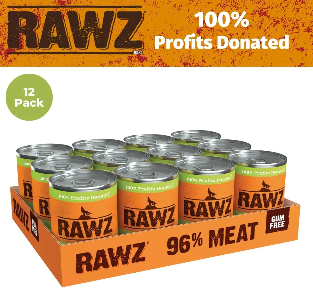 غذای مرطوب کنسروی سگ Rawz با 96% گوشت - بسته 12 عددی / قوطی 354 گرمی (مرغ/جگر مرغ)