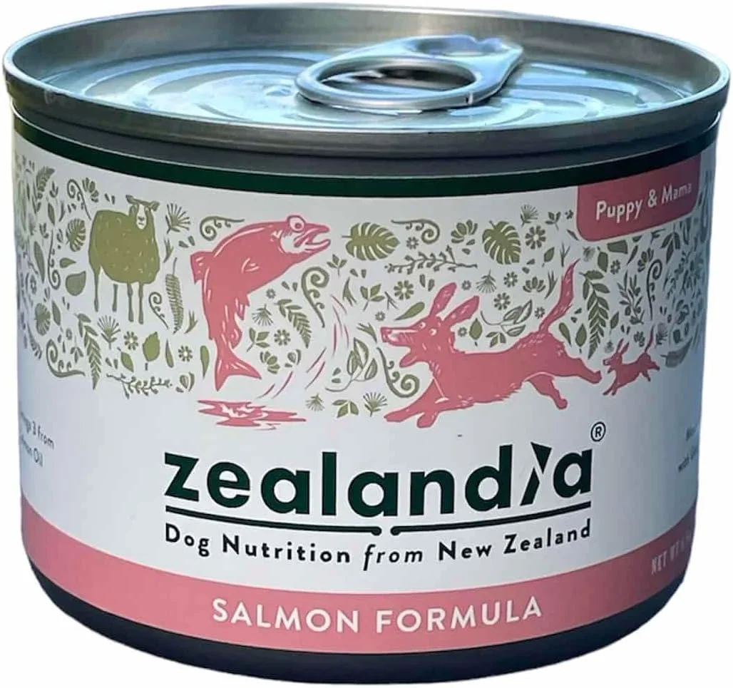 غذای مرطوب سگ زیلاندیا، فرمول غذایی توله سگ و مادر با طعم سالمون (185 گرم)