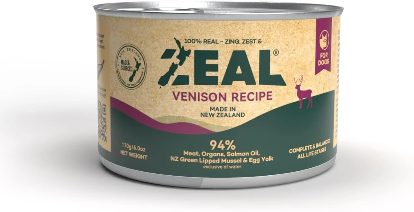 غذای مرطوب سگ با طعم گوشت گوزن بدون غلات زیل، مناسب برای تمام سنین، 170 گرم، ساخت نیوزیلند