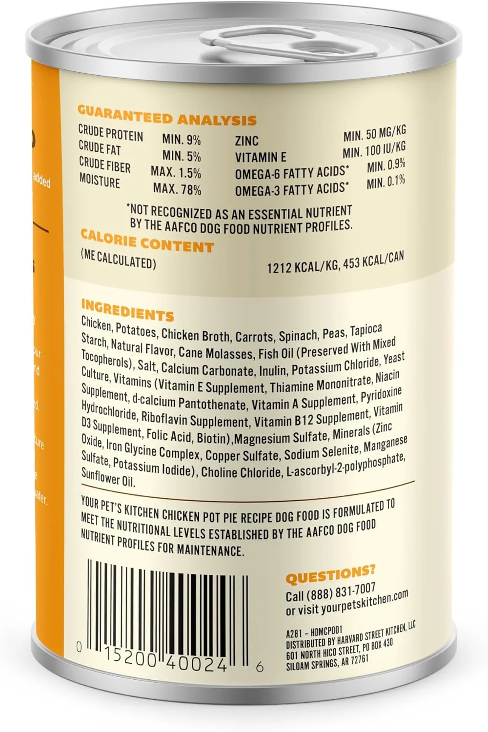 غذای مرطوب سگ یور پتز کیچن، دستور پخت پای مرغ - قوطی های 374 گرمی (بسته 6 عددی)، ساخت آمریکا با مرغ واقعی