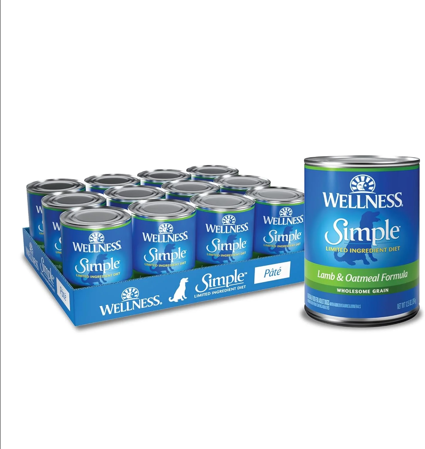 غذای سگ با طعم بره و سیب زمینی Wellness Simple Natural Wet Canned Limited Ingredient، قوطی 354 گرمی (بسته 12 عددی)