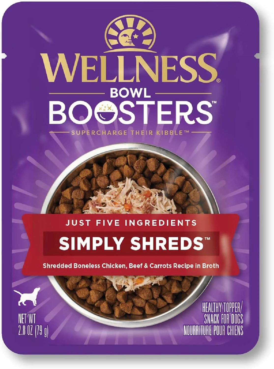 مکمل غذای سگ مرطوب بدون غلات ولنس CORE Simply Shreds، طعم مرغ، گوشت گاو و هویج، بسته 12 عددی، 2.8 اونسی