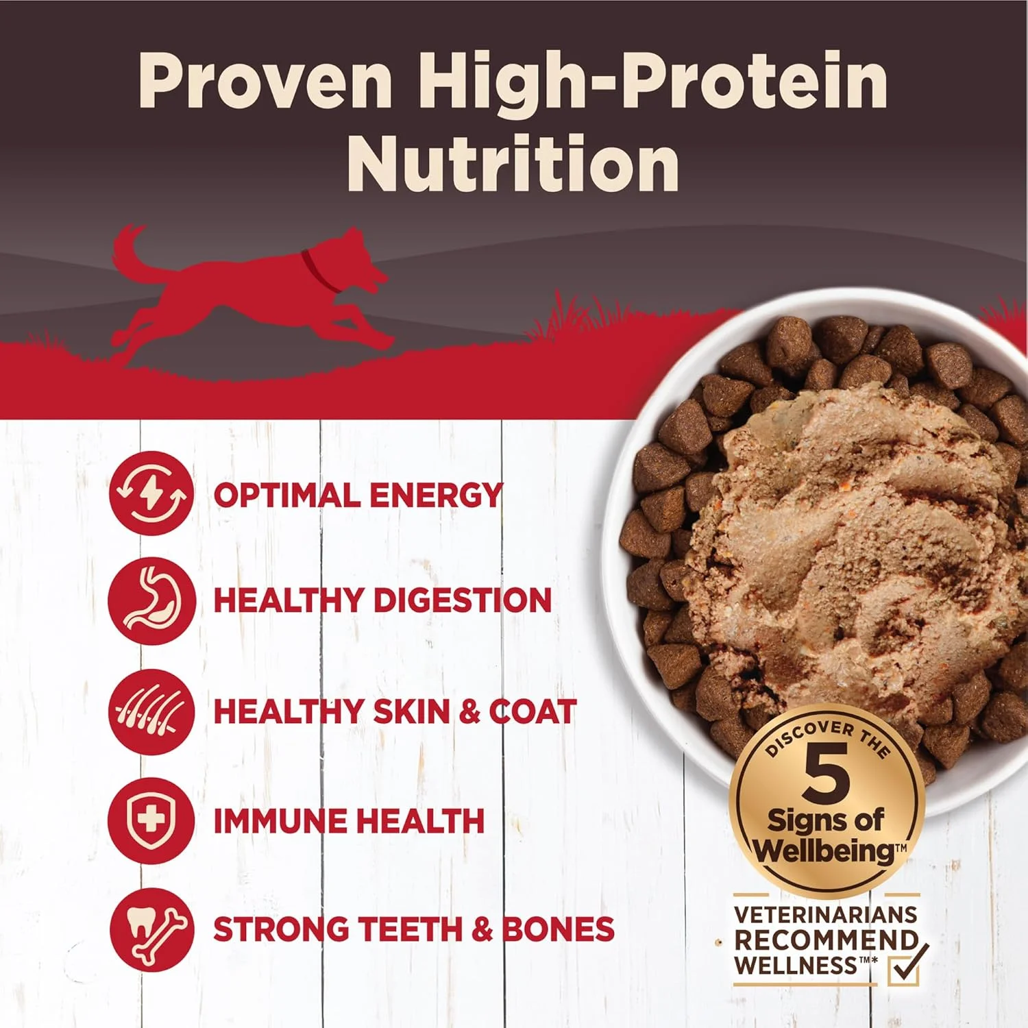 غذای سگ کنسروی بدون غلات مرطوب طبیعی Wellness CORE، گوشت گاو، گوشت گوزن و بره، قوطی 354 گرمی (بسته 12 عددی)