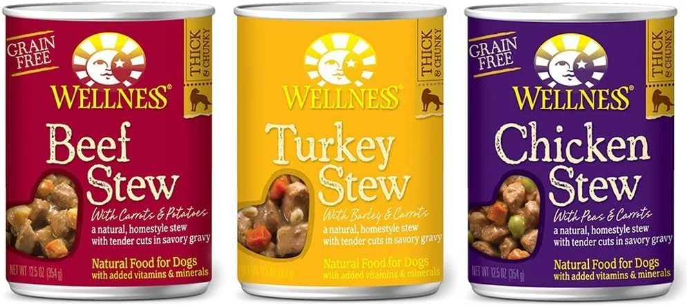 پک متنوع طعم های غذای سگ بدون غلات Wellness، خوراک آبکی با طعم های گوشت گاو، بوقلمون و مرغ، 354 گرم در هر بسته