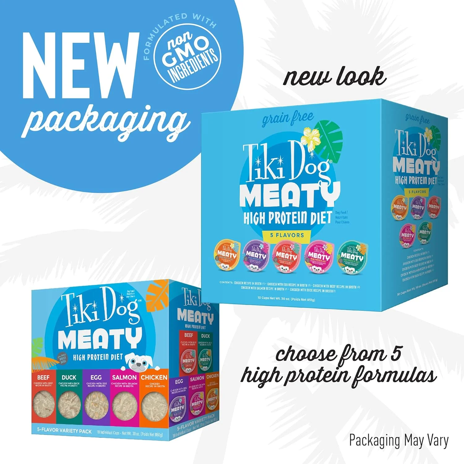 غذای مرطوب سگ تیکی پتز، بدون غلات، با پروتئین بالا، بسته متنوع گوشتی در آب گوشت، 10 قوطی، 85 گرم (بسته بندی ممکن است متفاوت باشد)