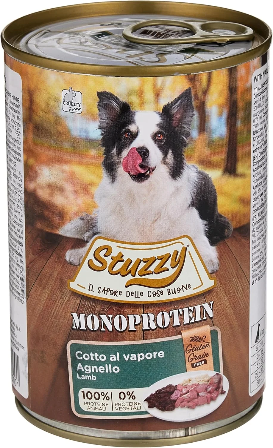 کنسرو غذای مرطوب سگ با طعم بره استوزی فرش 400 گرمی، چند رنگ