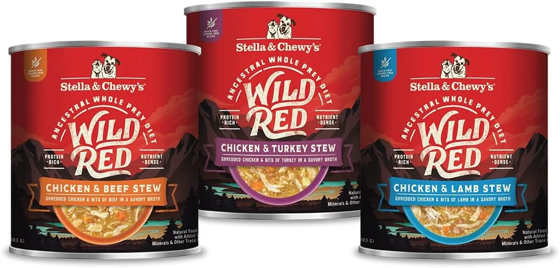 پک متنوع غذای مرطوب سگ Stella & Chewy's Wild Red، خورشت با دستور پخت پروتئین بالا، 10 اونس (بسته 3 عددی)