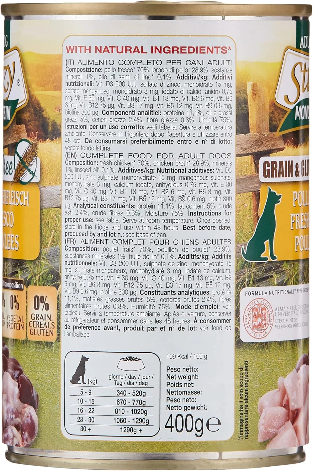 کنسرو سگ استوزی با طعم مرغ ۴۰۰ گرمی (C8001)