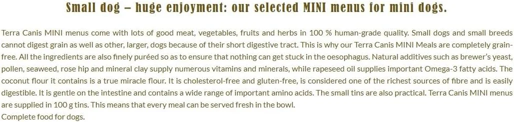غذای مرطوب سگ بالغ Terra Canis Minis بدون غلات با طعم مرغ - 100 گرم