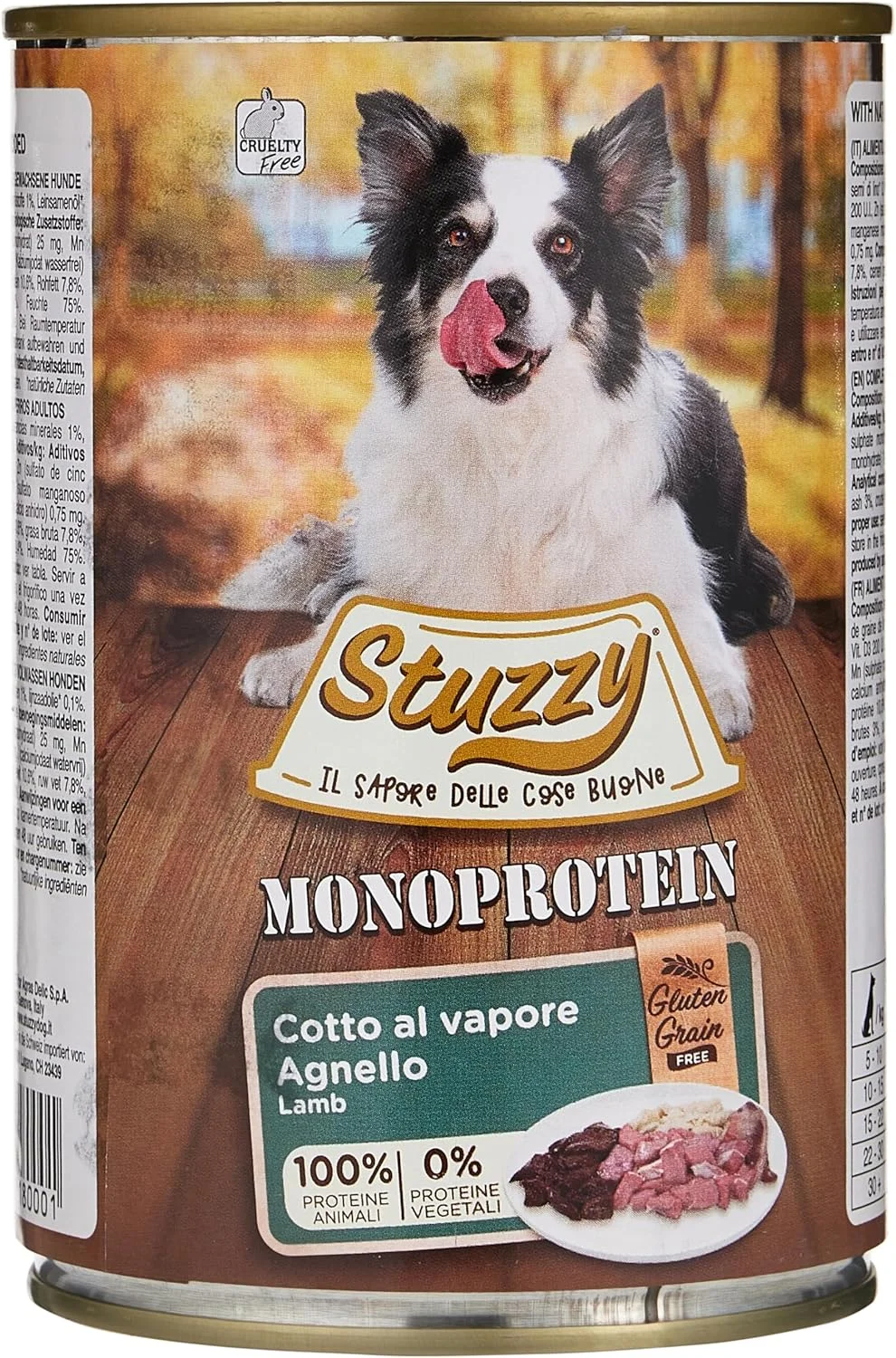 کنسرو غذای مرطوب سگ با طعم بره استوزی فرش 400 گرمی، چند رنگ