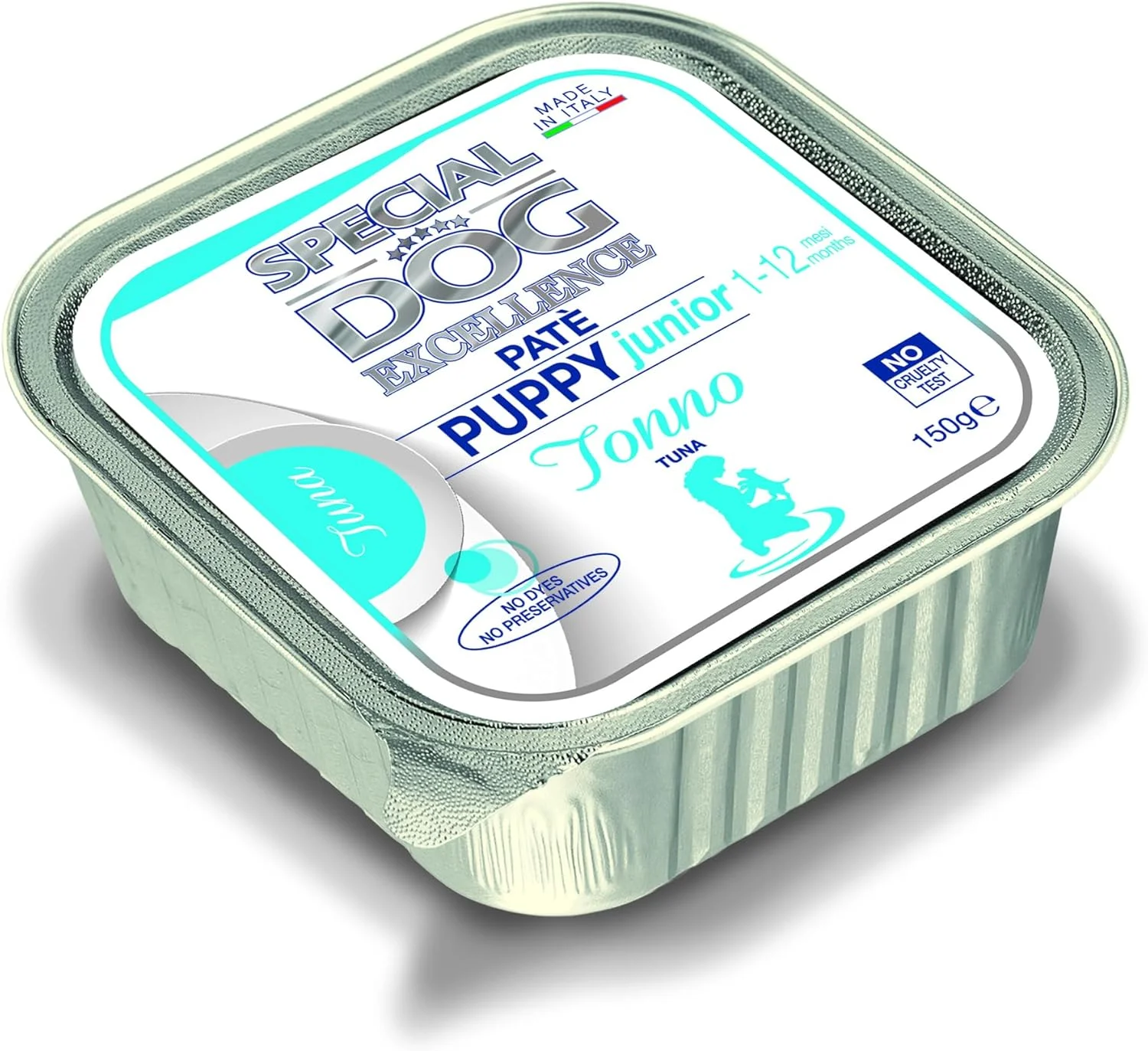 غذای مرطوب سگ بچه و جوان Special Dog Excellence by Monge | با طعم لذیذ پاته ماهی تن | پشتیبانی از هیدراتاسیون و خوش خوراکی | سینی آلومینیومی 150 گرمی | ساخت ایتالیا