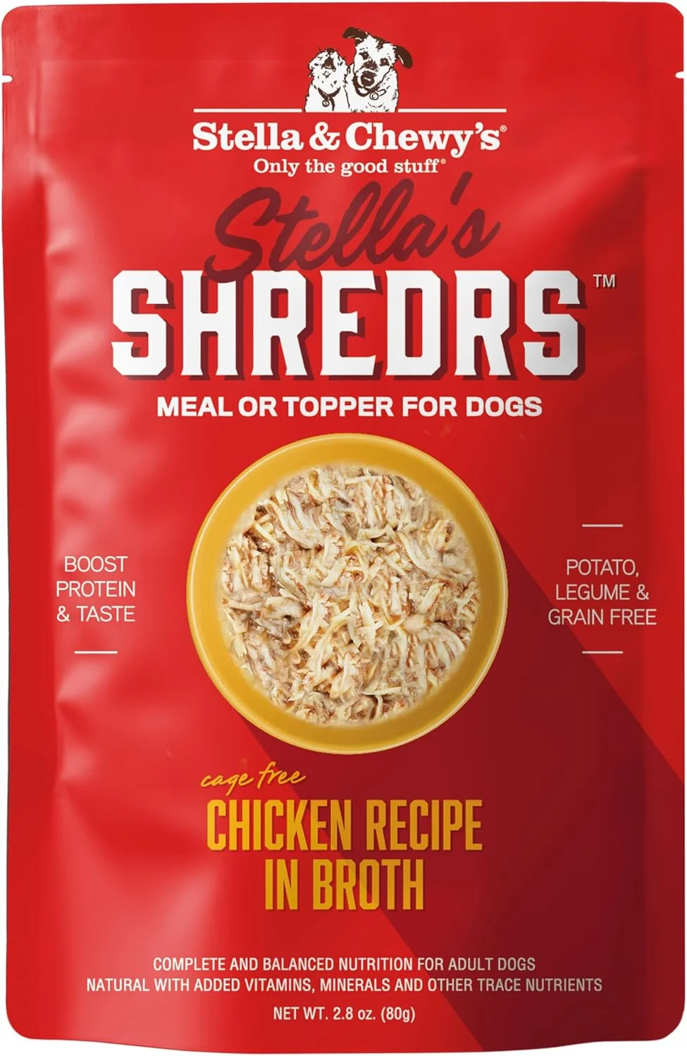 تکه های مرغ بدون قفس استلا و چوی - غذای سگ ممتاز - ایده آل برای سگ های بد غذا - بسته 24 عددی، هر کدام 80 گرم