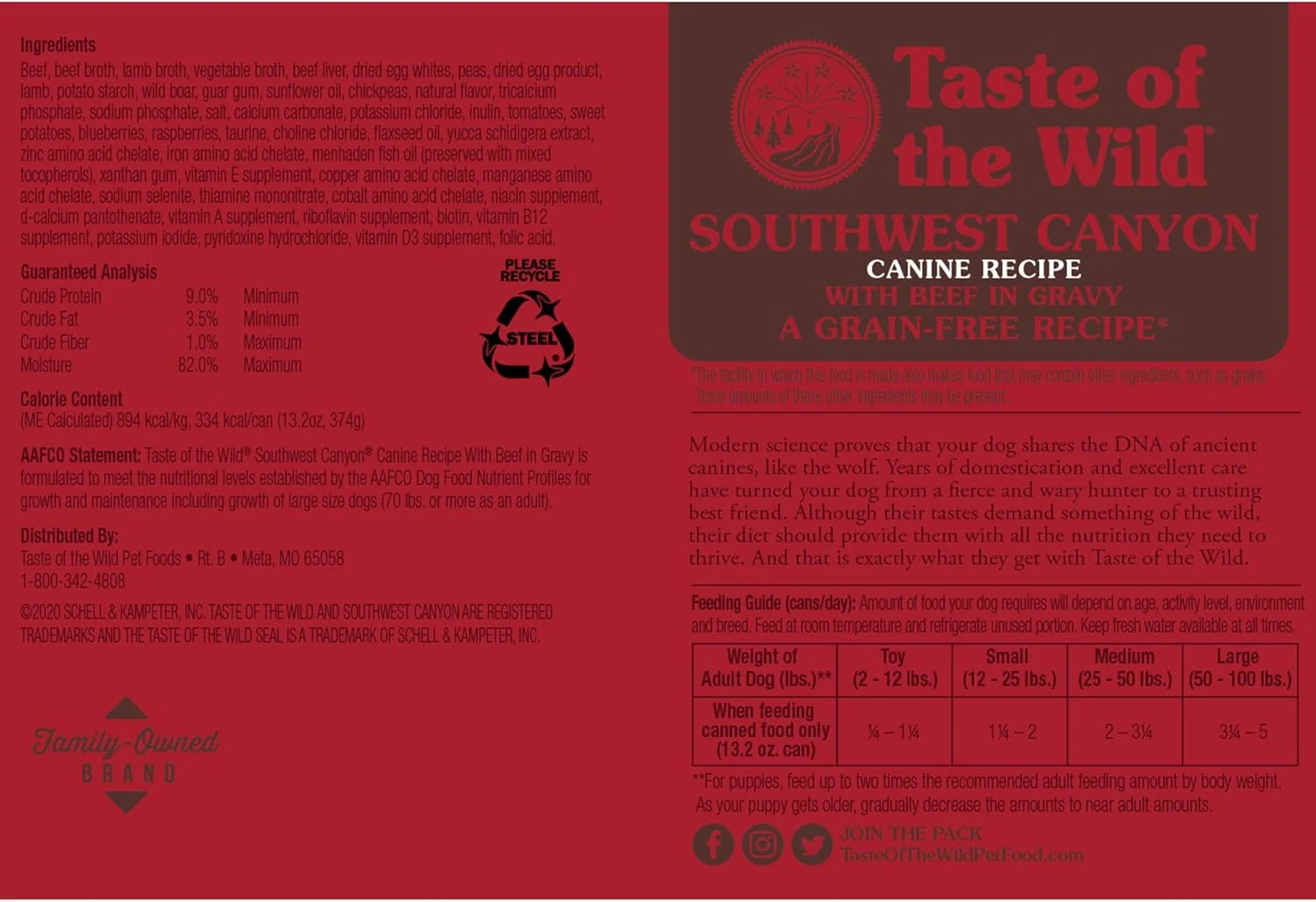 (بسته 12 عددی غذای کنسروی سگ Taste Of The Wild با طعم گوشت گراز وحشی و سیب زمینی شیرین - مناسب برای تمام سنین)