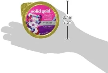 غذای مرطوب سگ نژاد کوچک و عروسکی Solid Gold؛ مینی توانا بدون غلات با مرغ واقعی؛ 12 عدد/فنجان 3.5 اونسی