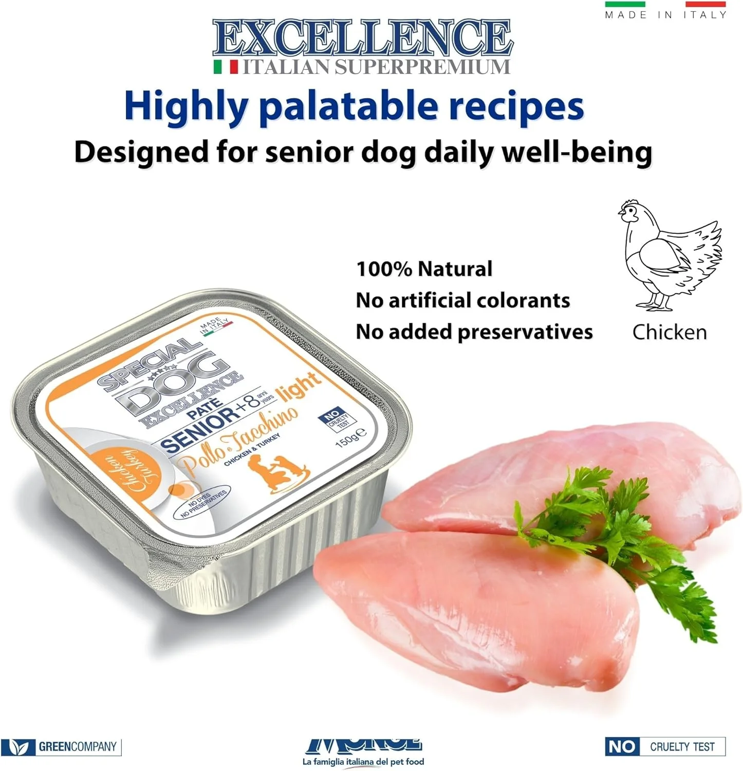 غذای مرطوب سگ مسن و رژیمی Special Dog Excellence by Monge | طعم لذیذ مرغ و بوقلمون | مناسب سگ های حساس و دارای اضافه وزن | بسته 24 عددی 150 گرمی | ساخت ایتالیا غذای مرطوب سگ مسن و رژیمی Special Dog Excellence by Monge | طعم لذیذ مرغ و بوقلمون | مناسب سگ های حساس و دارای اضافه وزن | بسته 24 عددی 150 گرمی | ساخت ایتالیا