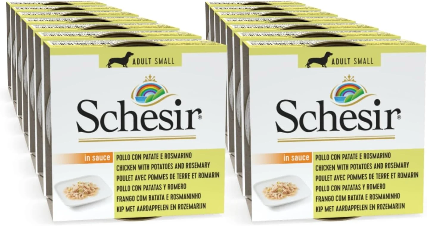 کنسرو غذای مرطوب سگ شسیر - مرغ با سیب زمینی و رزماری - 85 گرمی (14 عدد)