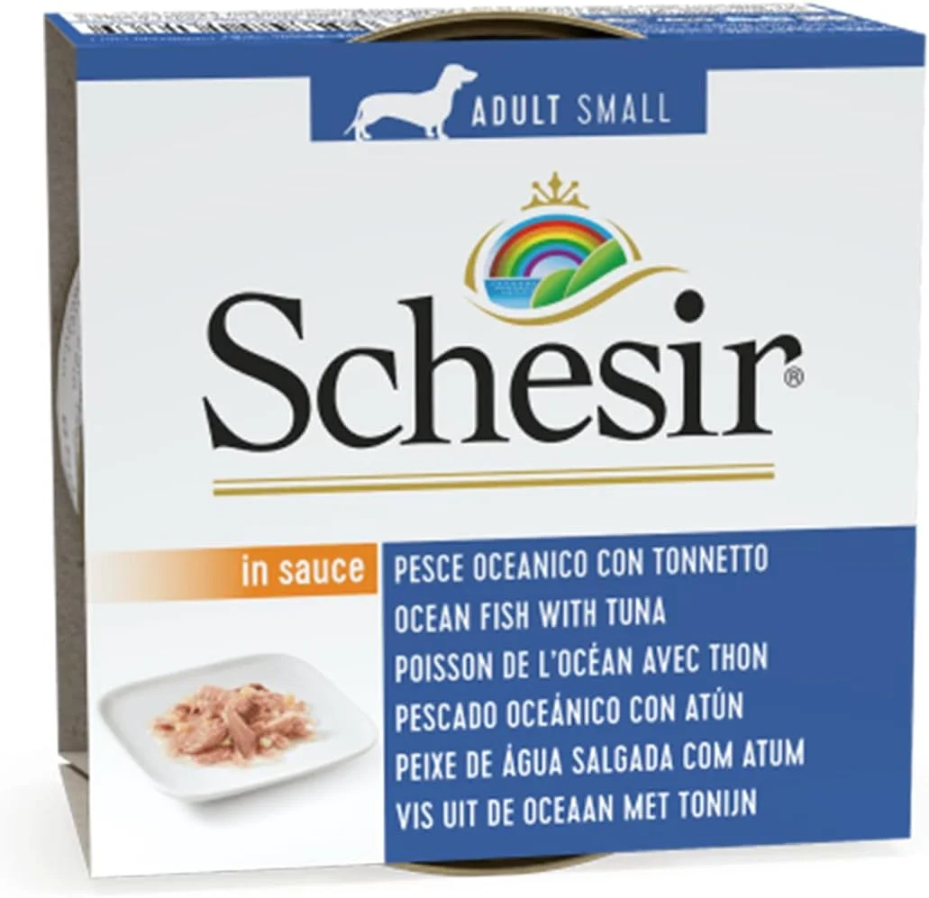 کنسرو غذای مرطوب سگ شسیر - ماهی اقیانوسی با ماهی تن، وزن 85 گرم