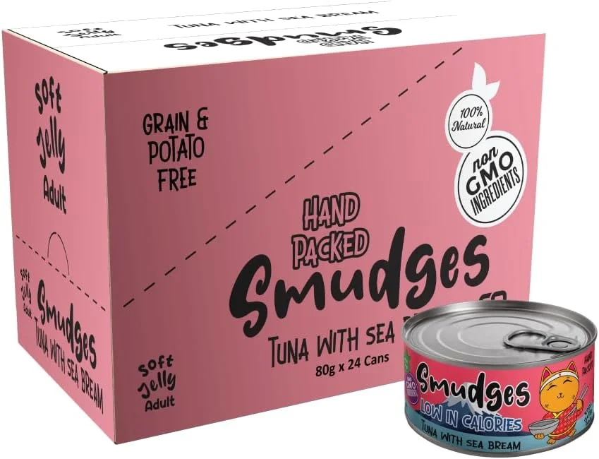 اسماجز غذای گربه بالغ طعم ماهی تن با ماهی سیم در ژله نرم 80 گرمی - بسته 6 عددی