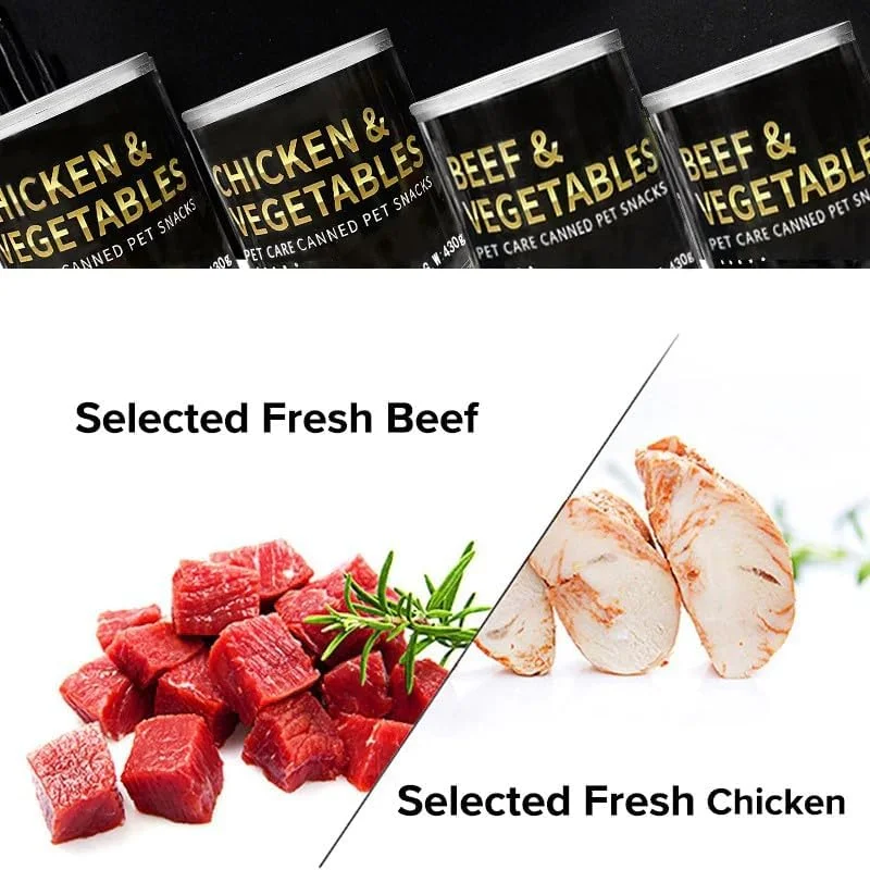 غذای مرطوب سگ SKY-TOUCH: کنسرو غذای مرطوب نرم سگ غذای سگ پر پروتئین پوره گوشت برای تمام مراحل زندگی مناسب برای توله سگ ها، سگ های مسن و دوران نقاهت (بسته 4 عددی، مرغ)