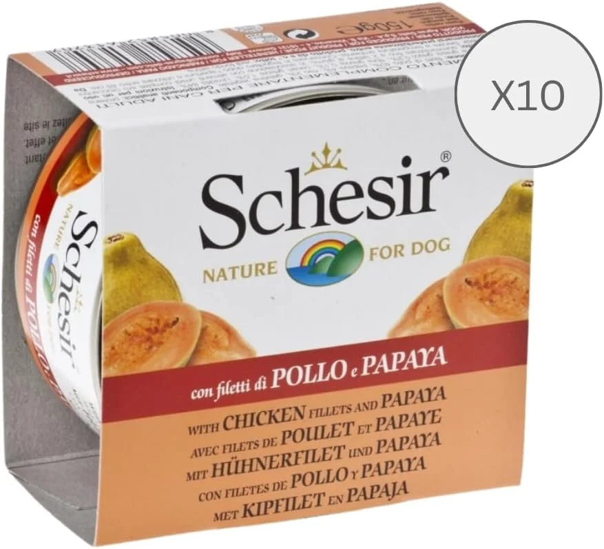 غذای مرطوب سگ شسیر - فیله مرغ با پاپایا 150 گرمی بسته 10 عددی