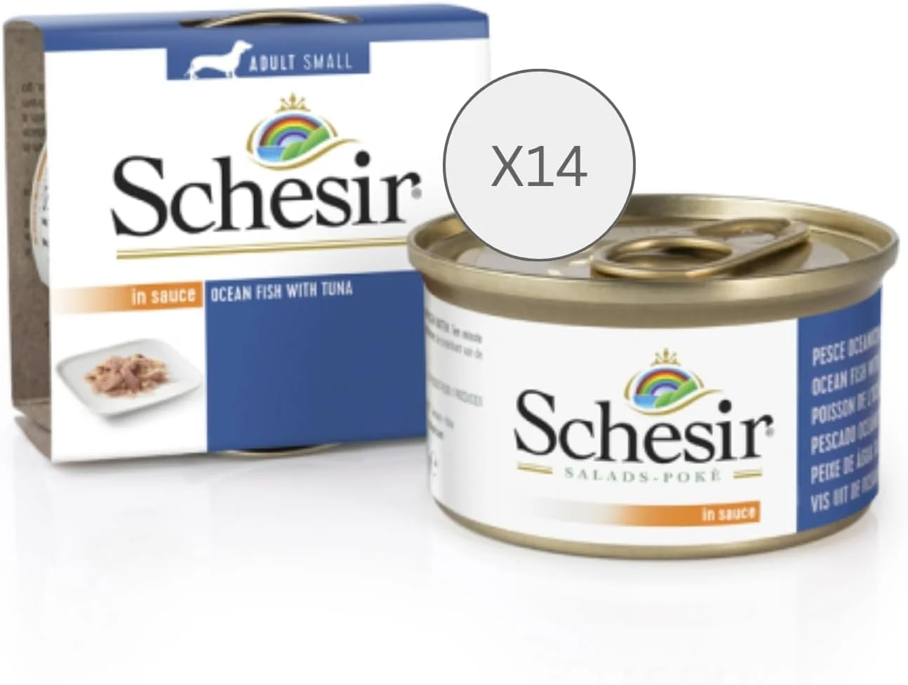 کنسرو غذای مرطوب سگ شسیر - ماهی اقیانوسی با ماهی تن - 85 گرمی - 14 عددی