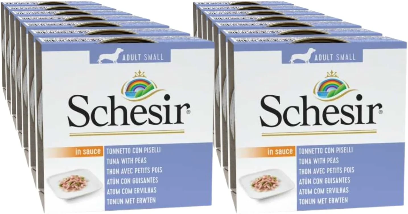 کنسرو غذای مرطوب سگ شسیر - ماهی تن با نخود فرنگی - 85 گرمی - 14 عدد