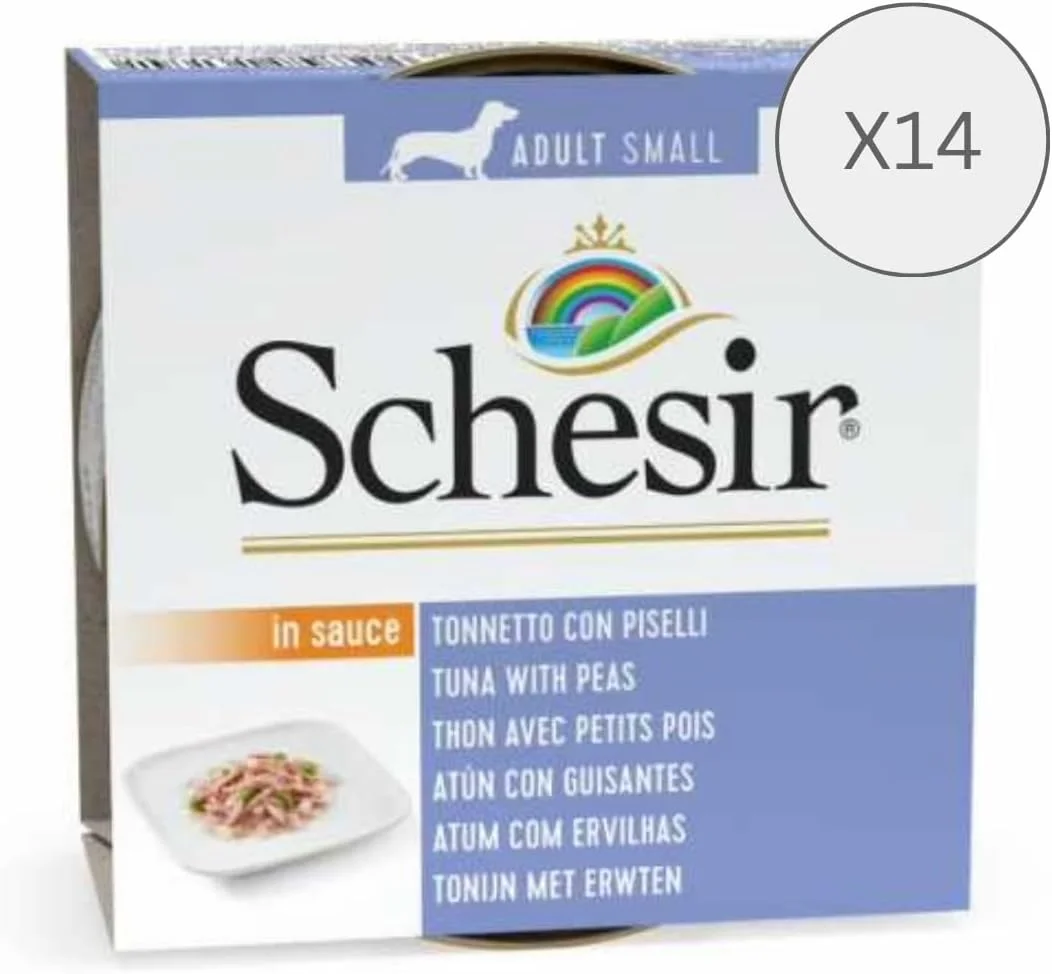 کنسرو غذای مرطوب سگ شسیر - ماهی تن با نخود فرنگی - 85 گرمی - 14 عدد