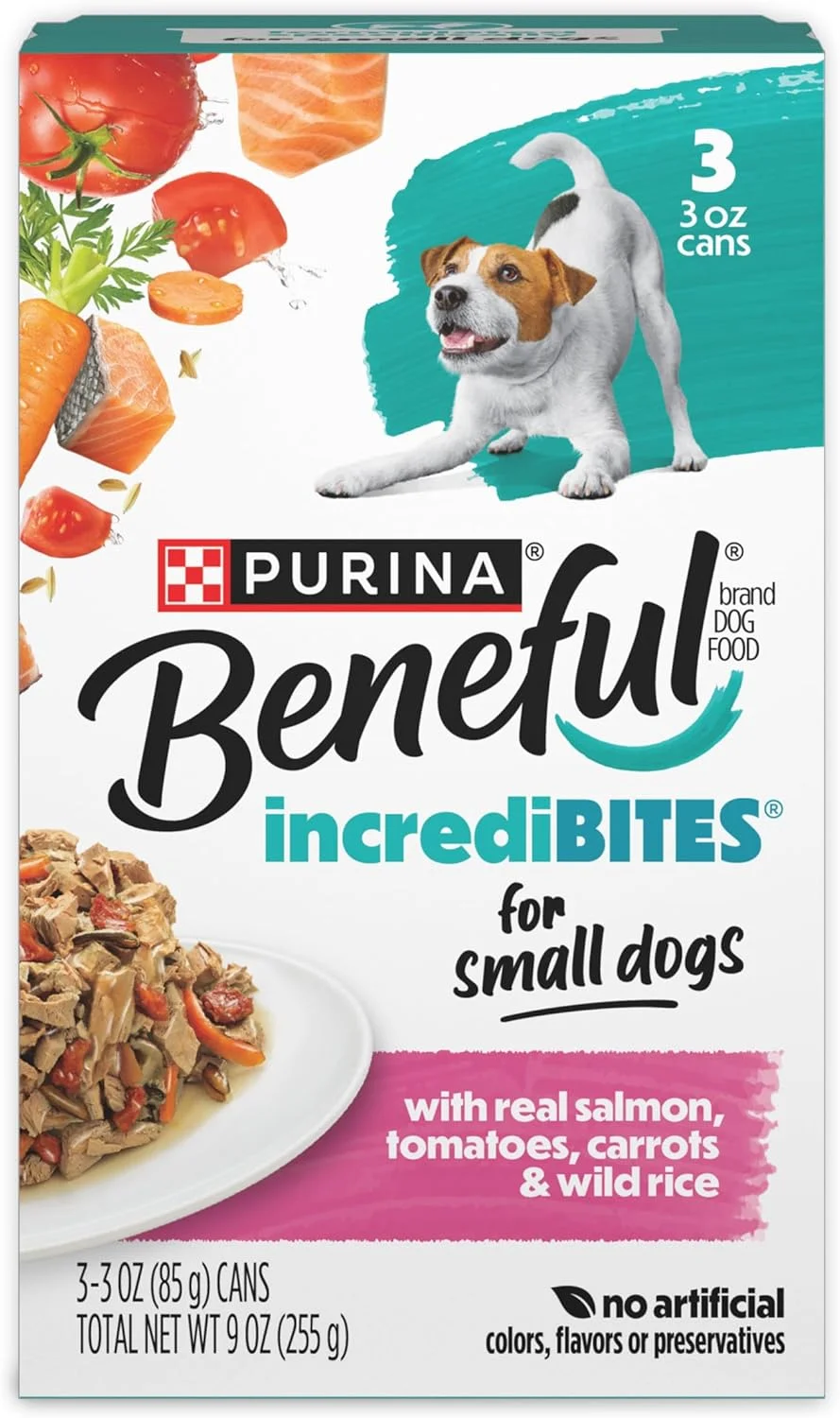 غذای مرطوب سگ نژاد کوچک Purina Beneful با سس، IncrediBites با ماهی سالمون واقعی - (8 بسته 3 تایی) قوطی های 3 اونسی غذای مرطوب سگ نژاد کوچک Purina Beneful با سس، IncrediBites با ماهی سالمون واقعی - (8 بسته 3 تایی) قوطی های 3 اونسی